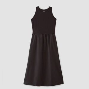 Everlane The Supima High Neck Riviera Dress in Black, size Large